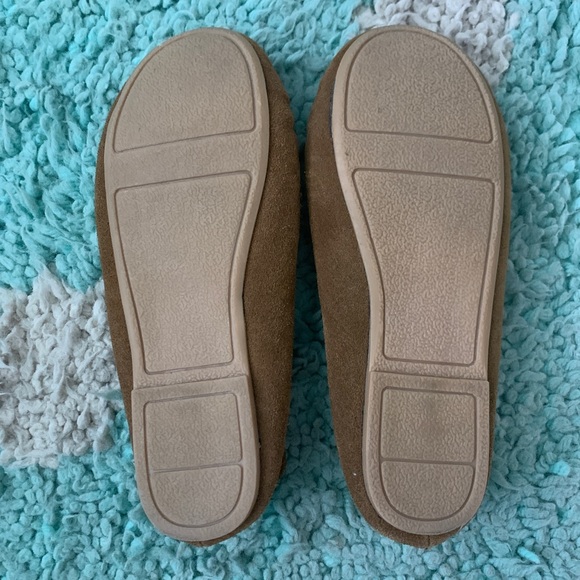 Gap Kids Moccasin Ballet Flat Shoe 3 US 2 UK 33 EU Slipper Tan Suede Sherpa Fur - Picture 6 of 6